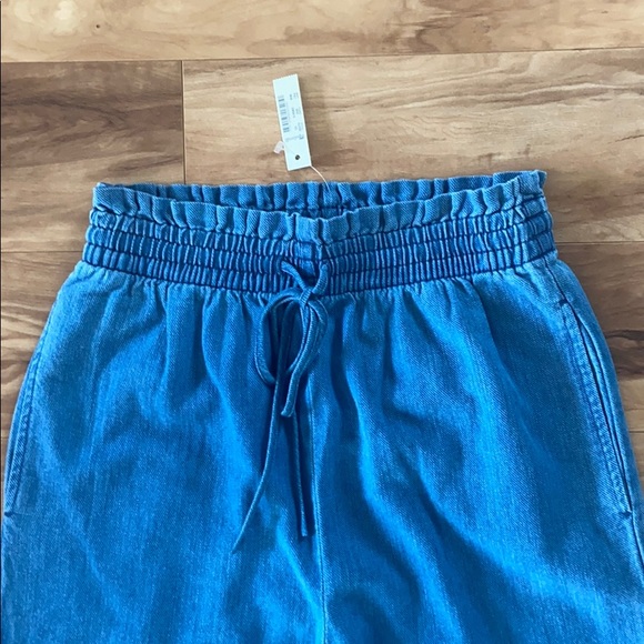 Madewell Indigo Smocked Huston Pull-On Crop Pants - Picture 5 of 16